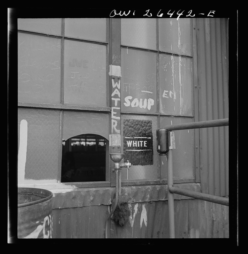 A segregated drinking fountain. Bethlehem-Fairfield shipyards, Baltimore, Maryland.