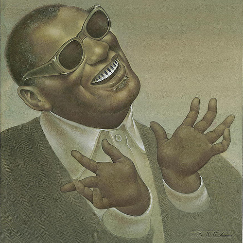 Ray Charles. Drawing by Anita Kunz